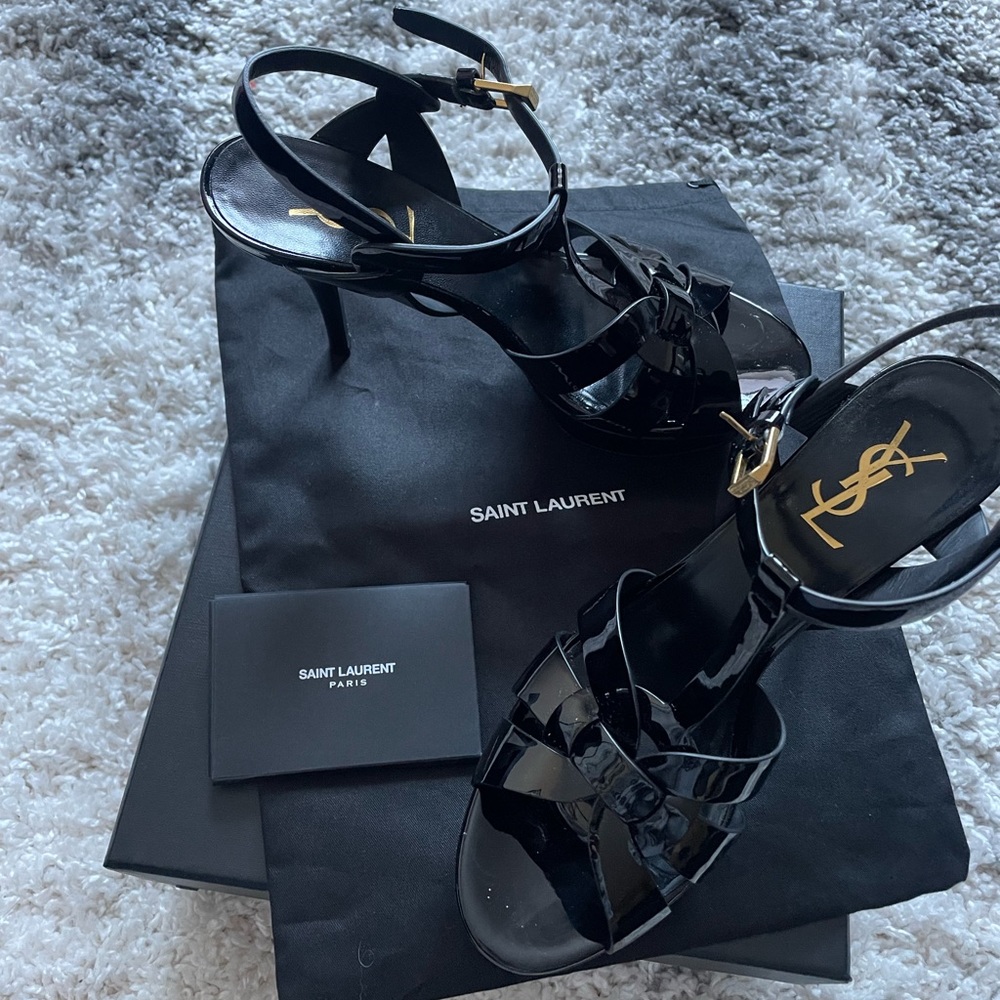 YSL size 38 black heels